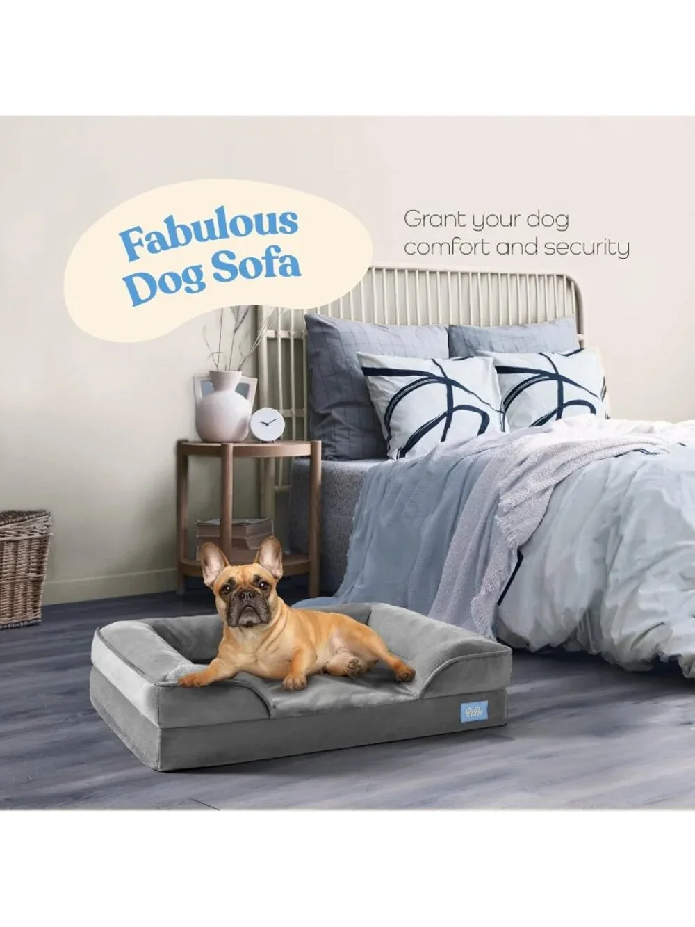 New Ultra Comfortable Dog Beds for Medium Dogs, Waterproof Pet Bed - Grey Medium